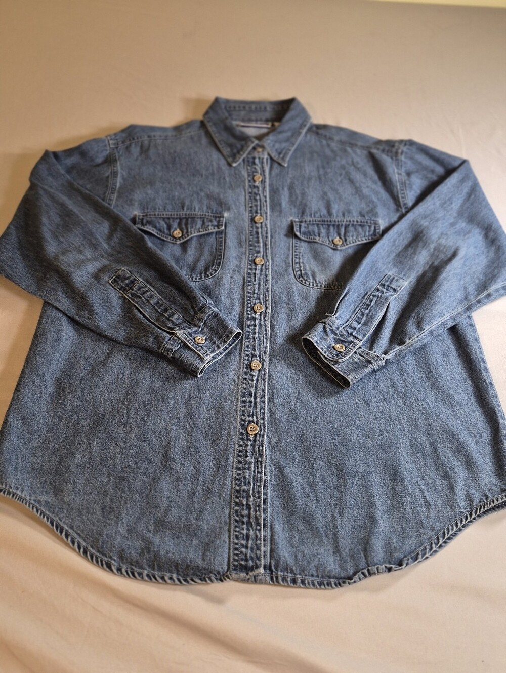 Men's Classic Denim Button-Up Shirt - Blue
